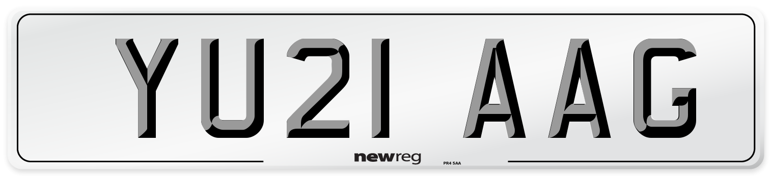 YU21 AAG Number Plate from New Reg